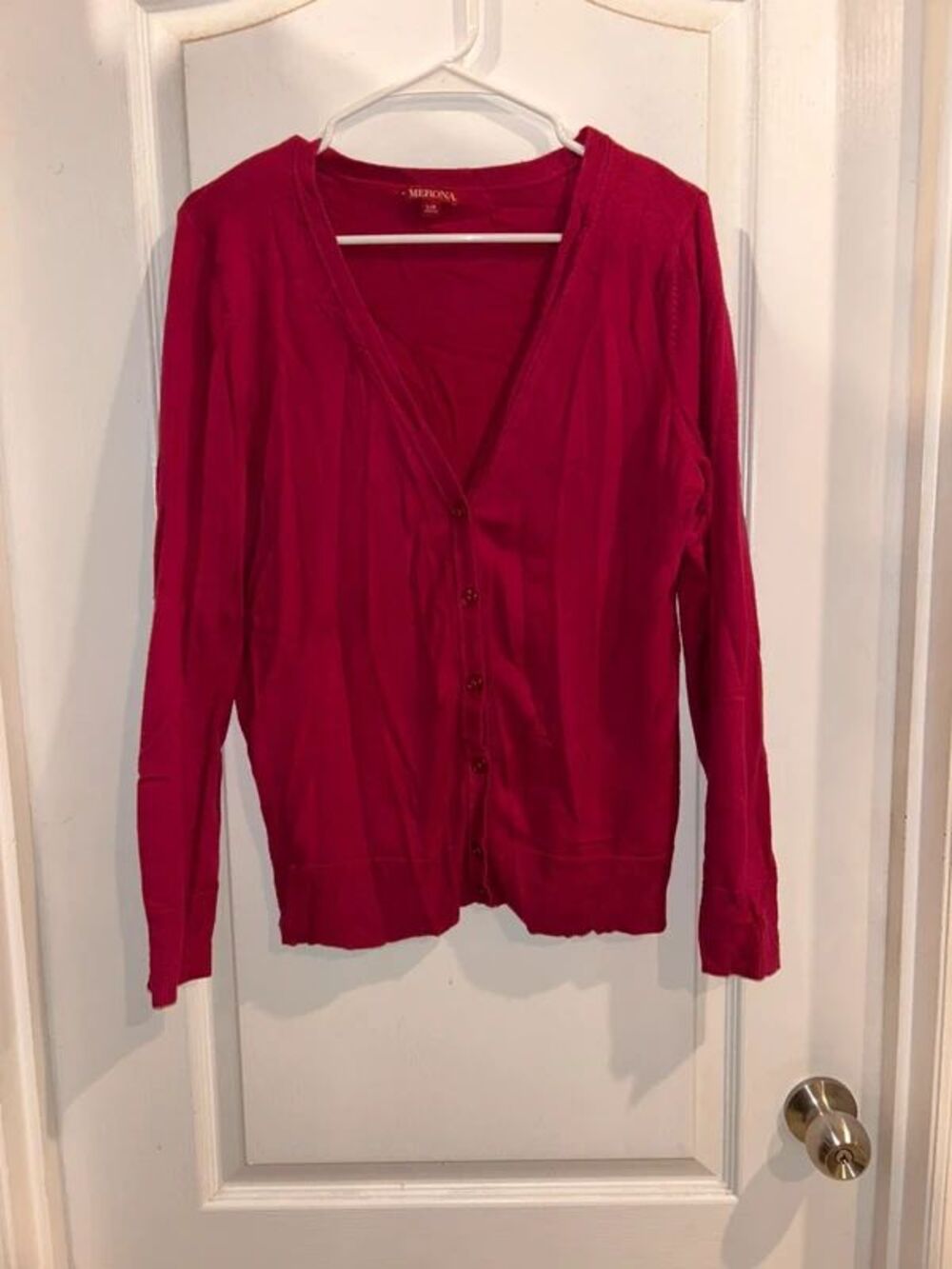Vintage Merona Sweater Cardigan Size Large Button 100% Cotton